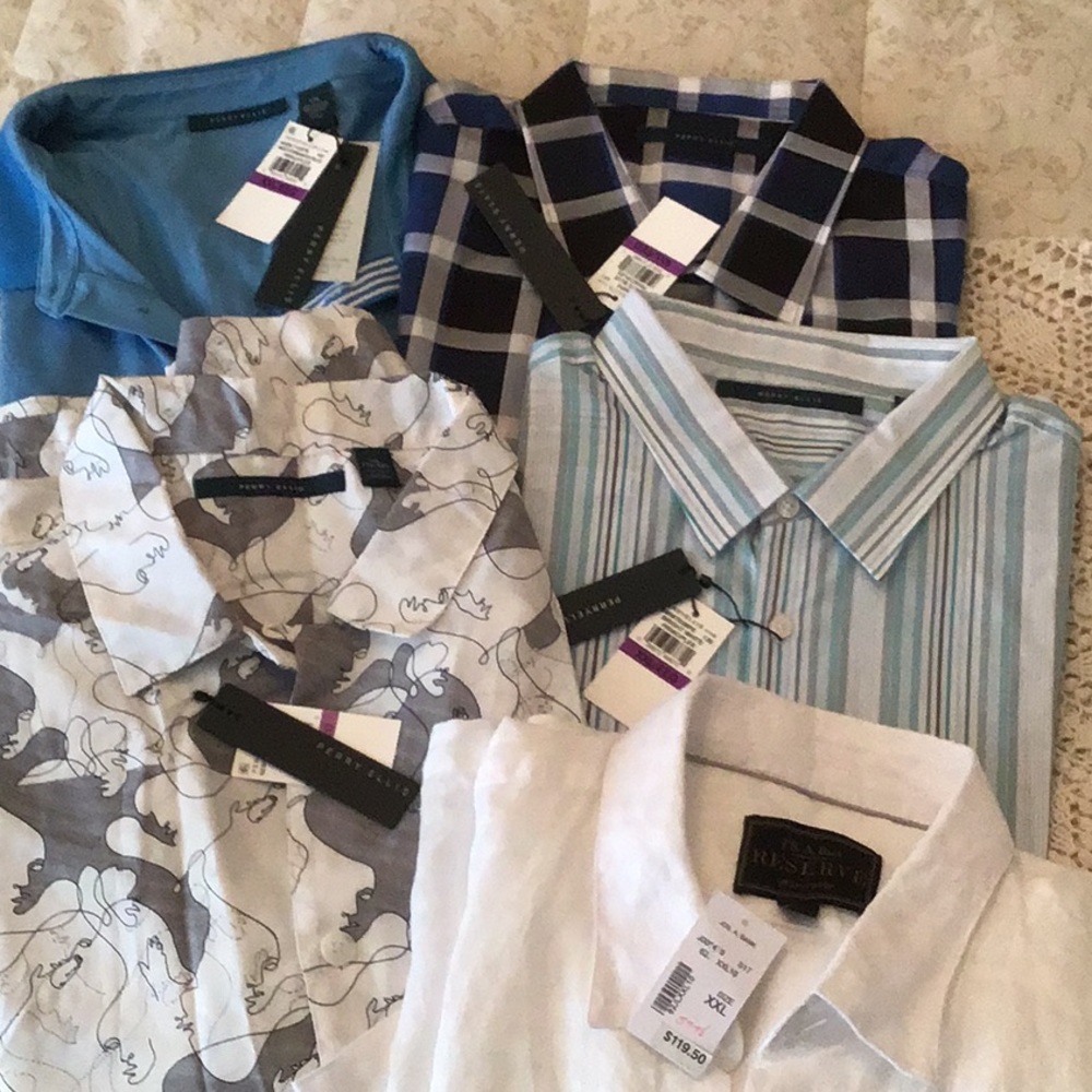 PERRY ELLIS MENS S/S NWT lot of 4/1 Jos A BankXXL